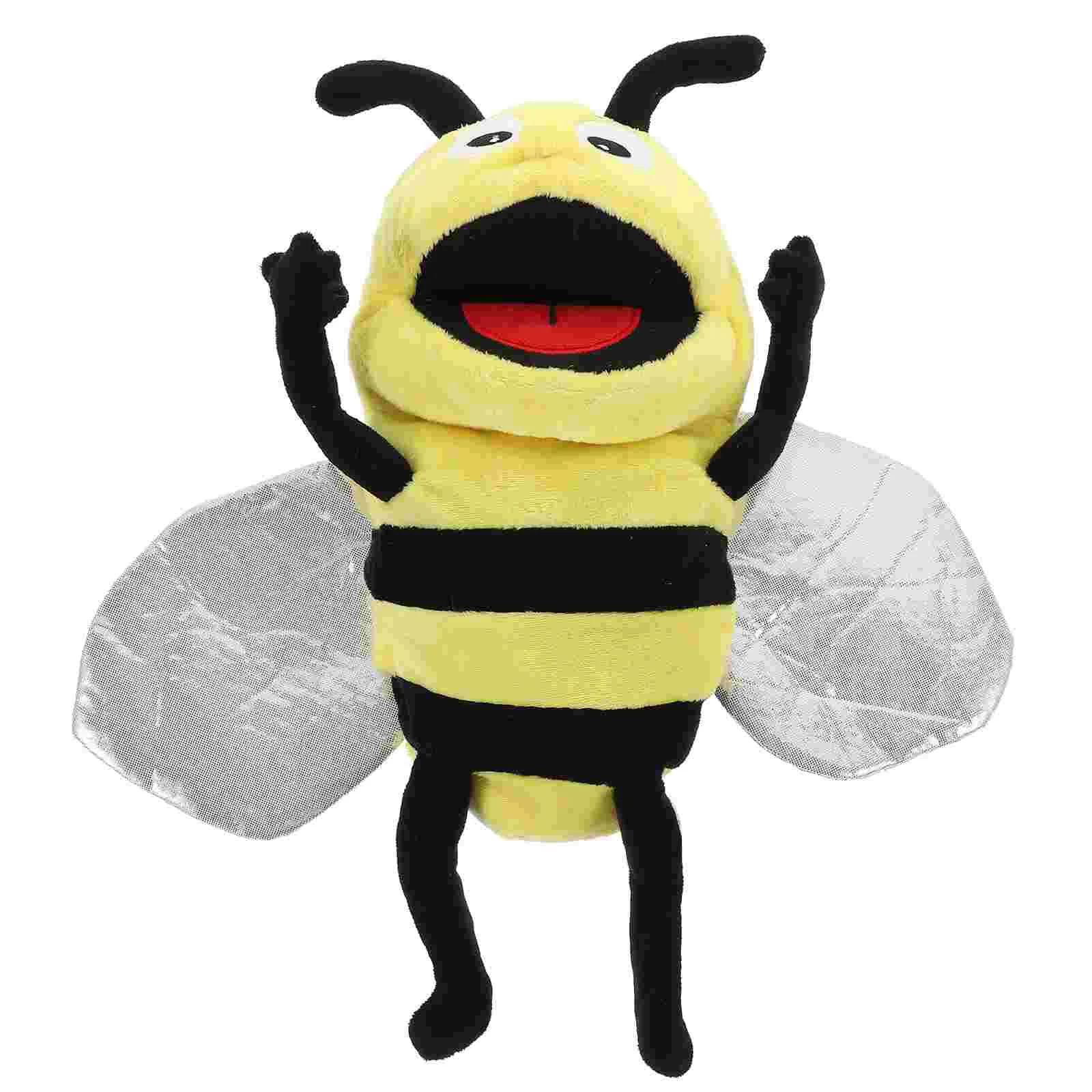 Plush Bee Shape Pupsicle Stuffed Bee Puppet Interaction Pupsicle