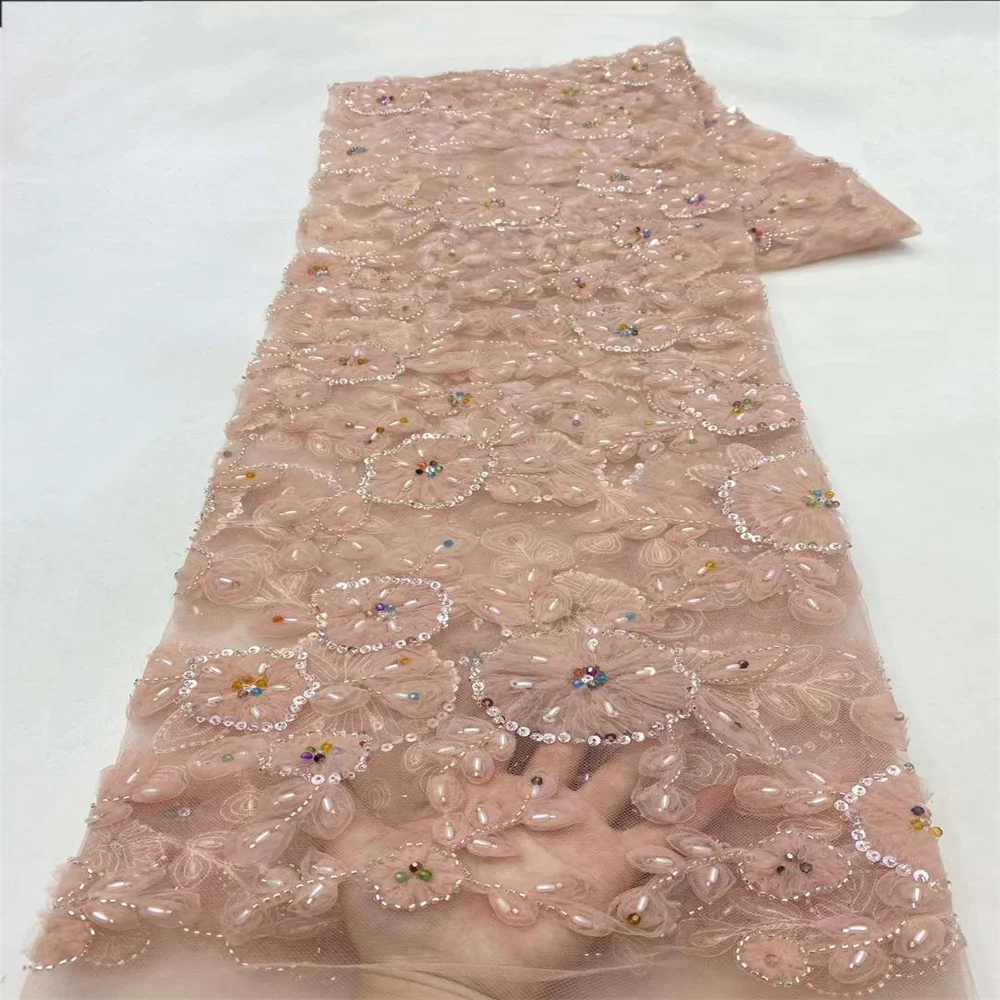 

Новейшие Африканские кружева, ткань с блестками, вышивка бисером, нигерийский Свадебный костюм жениха, 2024, высокое качество, французская Тюлевая кружевная ткань 1-7XZ3755