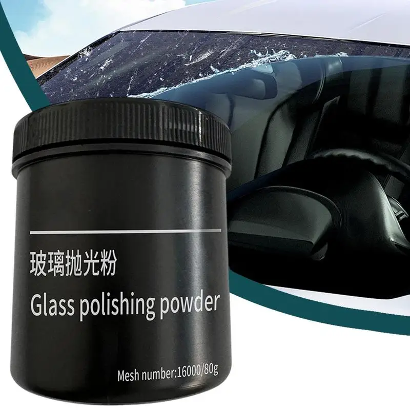 Glass Scratch Remover Windshield 80g Car Glass Polishing Powder Anti-Glare Oil Film Cleaning Car Windshield Cleaner Long-Term