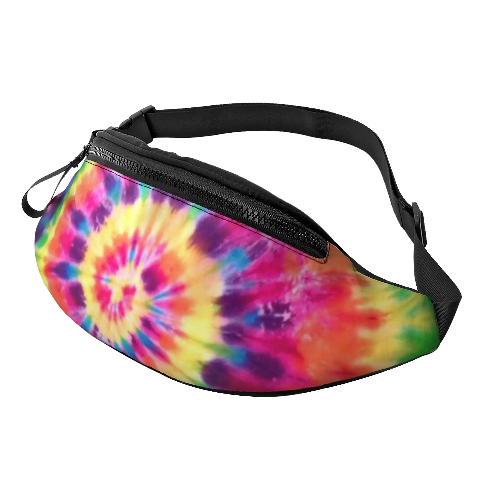 

Psychedelic Tie Dye Swirl Fanny Pack for Men Women Adjustable Belt Bag Casual Waist Pack for Travel Party Hiking Running Cycling