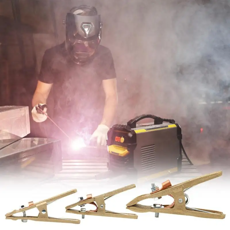 Ground Clamp A-Shape Soldering Earth Clip 260/300/500A Welding Ground Copper Clamp For Welder For MIG MMA TIG ARC Cutting