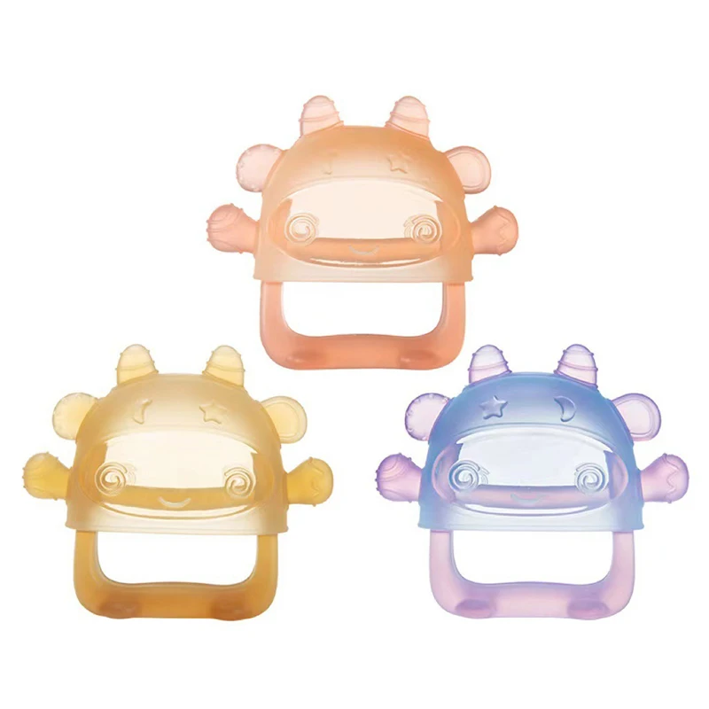 1 Piece Small Mushrooms Gloves Teether Silicone Anti-eating Hand Molar Stick Massage Gums Baby Anti-biting Teether