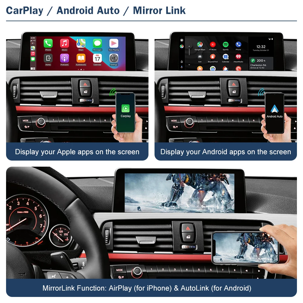 ISUDAR Wireless Carplay Module Android Auto for BMW F10 F11 F30 F20 F31 F22  F21 F32 F33 F36