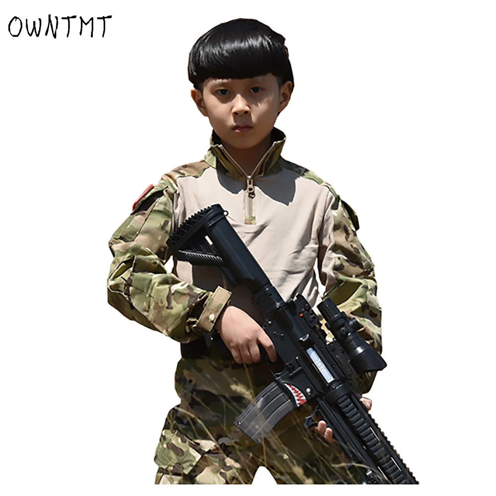 Детская камуфляжная футболка с длинным рукавом для мальчиков | Тематическая