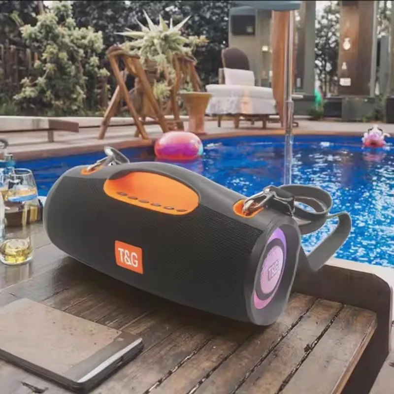 New TG437 20W portable wireless Bluetooth speaker with heavy bass and stereo subwoofer player with LED dazzling lights TF/FM/MP3 6
