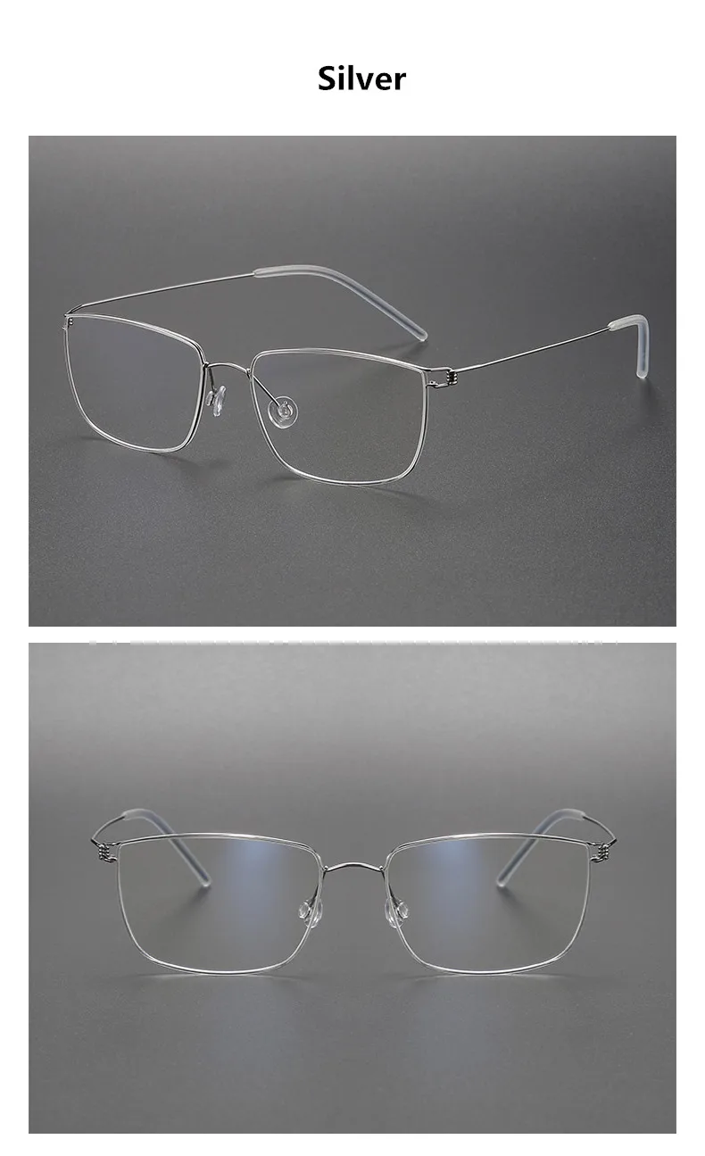 Dänemark Marke schrauben lose Brille Rahmen Männer Frauen quadratische Titan Rand Brillen ultraleichte dünne Brillen Brillen keine Schraube Gafas – Detail 18