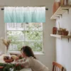 ZEDLIYU Valances for Windows Kitchen Living Room Home Decoration Small Window Valance Morocco Ombre Geometry Teal 1 Panel 6