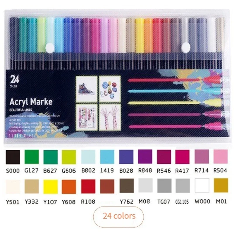 12/28 색상 페인트 펜 금속, 목재, 플라스틱, 세라믹, 금속 암석 그림, 드로잉, 엑스트라 파인 포인트 0.7mm 용 아크릴 마커