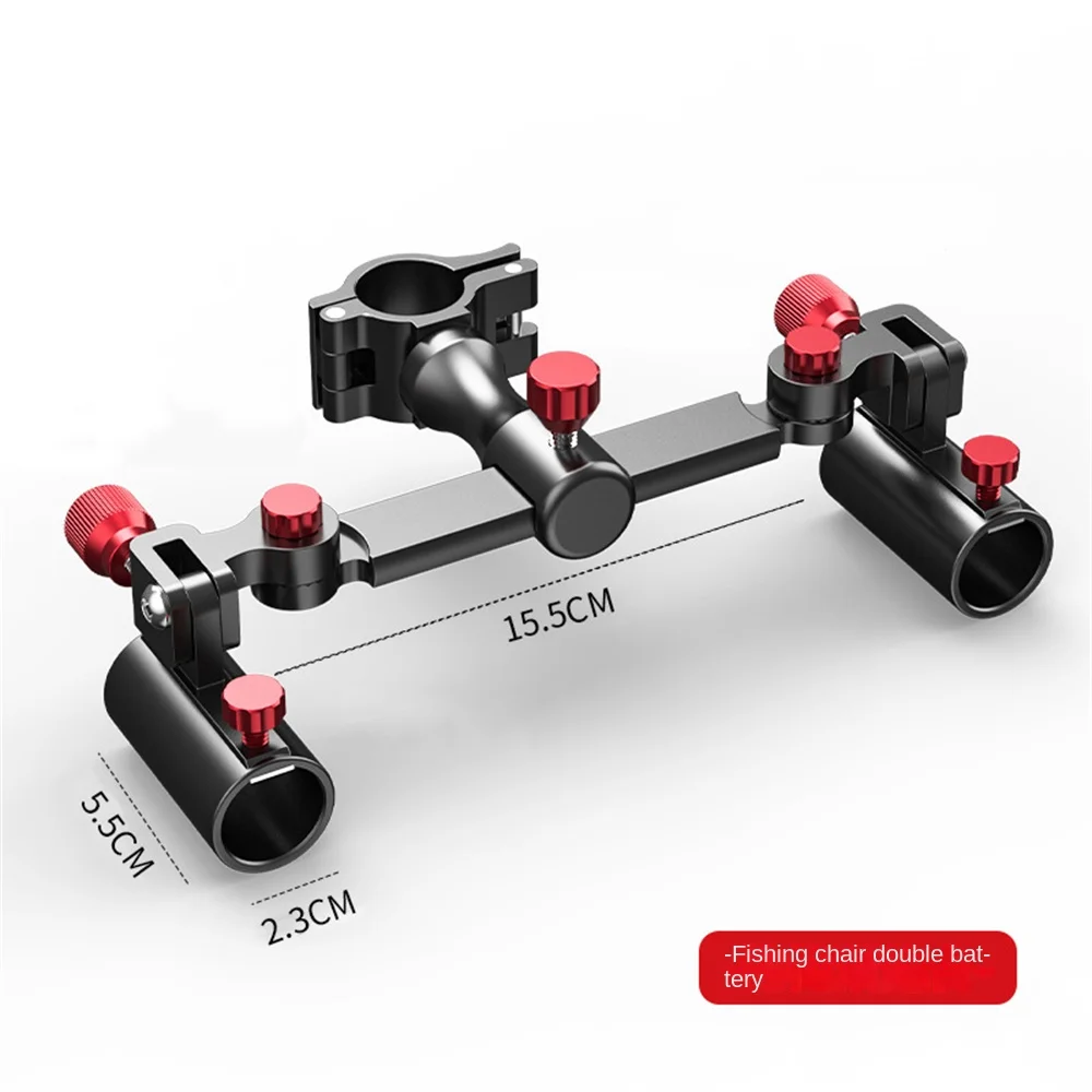 

Aluminum Magnesium Alloy Double Fortress Bracket Adjustable Double Turret Support Fishing Rods Holder Fishing Gear 2023new