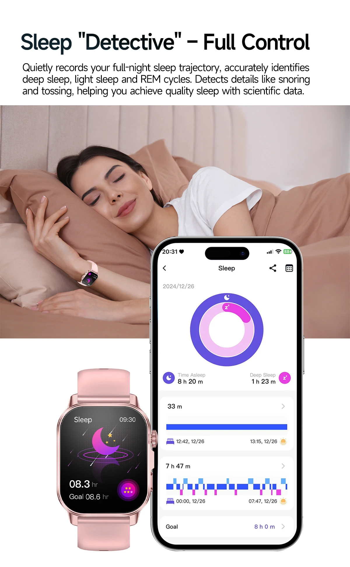 Smartwatch dames ecg bmi lichaamsvet analyse bluetooth bellen_voghion.com