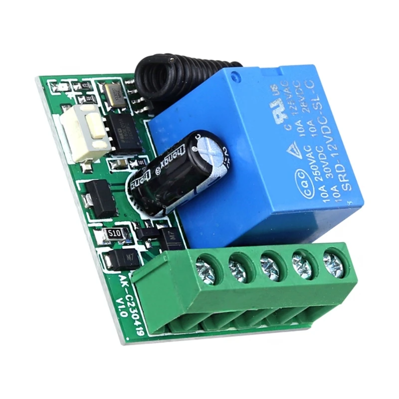 DC 12V 1-Channel 433MHz Wireless Remote Control Switch & Receiver Kit