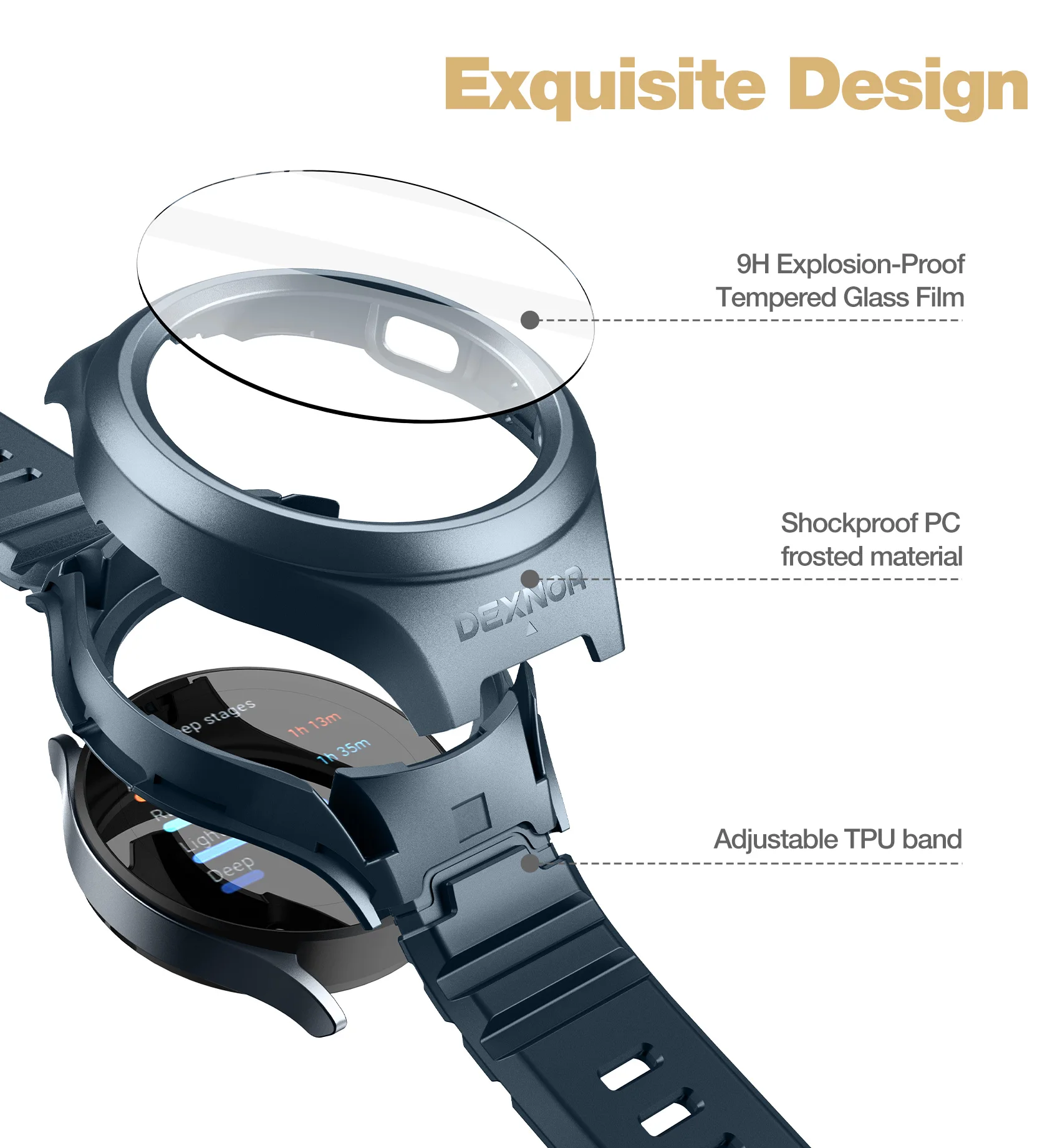 Dexnor Ｚ  ġ 4 5   ̽, ߰ и͸     ٵ  Ŀ, 44mm ̽