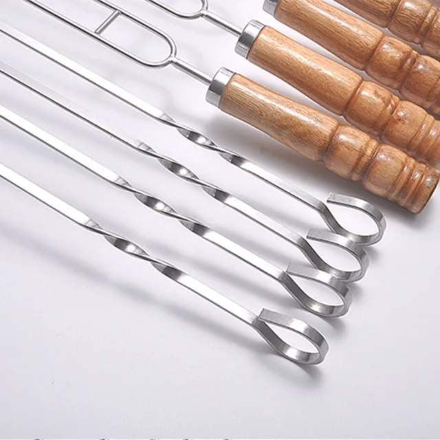 10 Darabos Nyárs A Grillezéshez Újrahasznosítható Grill Rozsdamentes Acél - Image 4