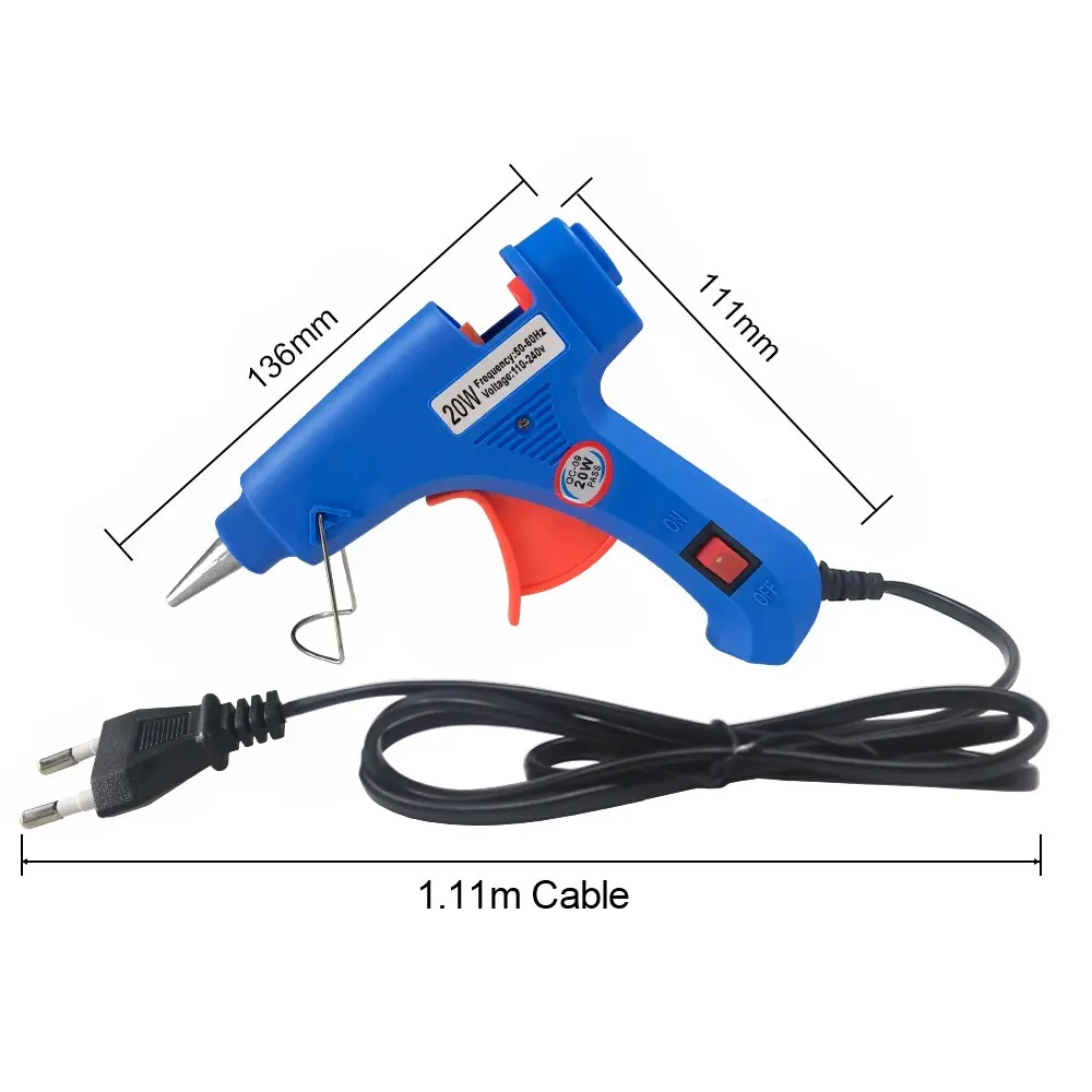  1 set 20W Hot Melt Glue Gun With Glues Stick Industrial Craft  Mini Guns Thermo Electric Heat Temperature Tool For DIY Jewelry Making  (White-US) : Arts, Crafts & Sewing