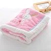 Baby Blankets Newborn Cartoon Embroidery Flannel Baby Blanket Baby Boys Girls Swaddle Wrap Infant Stroller Cover Kids Blanket 1