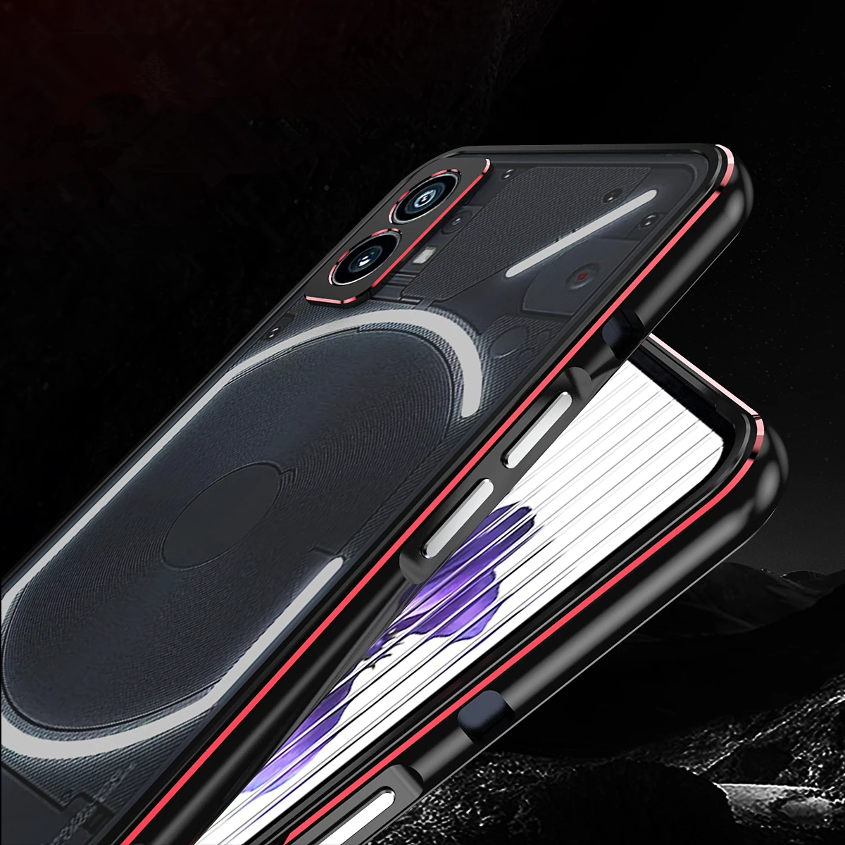 Luxury Aluminum Alloy Metal Frame Bumper Case for Nothing Phone 2 Ultra-Thin Super Slim Phone Case with Lens Protection Cover