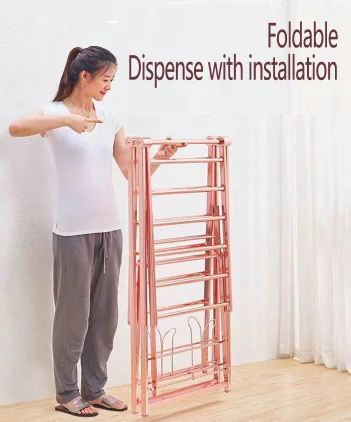 Laundry Rack Standing Laundry Clothes Drying Rackl Laundry Dryer Foldable Cloth Clothing Aluminum Modern Folding Single Outdoor 2