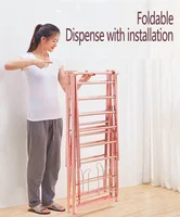 Laundry Rack Standing Laundry Clothes Drying Rackl Laundry Dryer Foldable Cloth Clothing Aluminum Modern Folding Single Outdoor 2