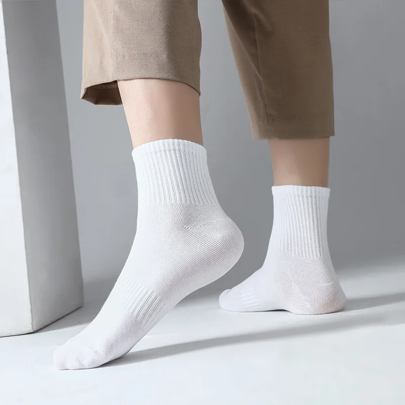 5 Pairs Unisex Solid Color Medium Tupe Socks Cotton Business Breathable Odorproof High-quality Men's Women's Ankle Socks 5 Sebbe19a9510f4783bdd8d3156d4f7911y