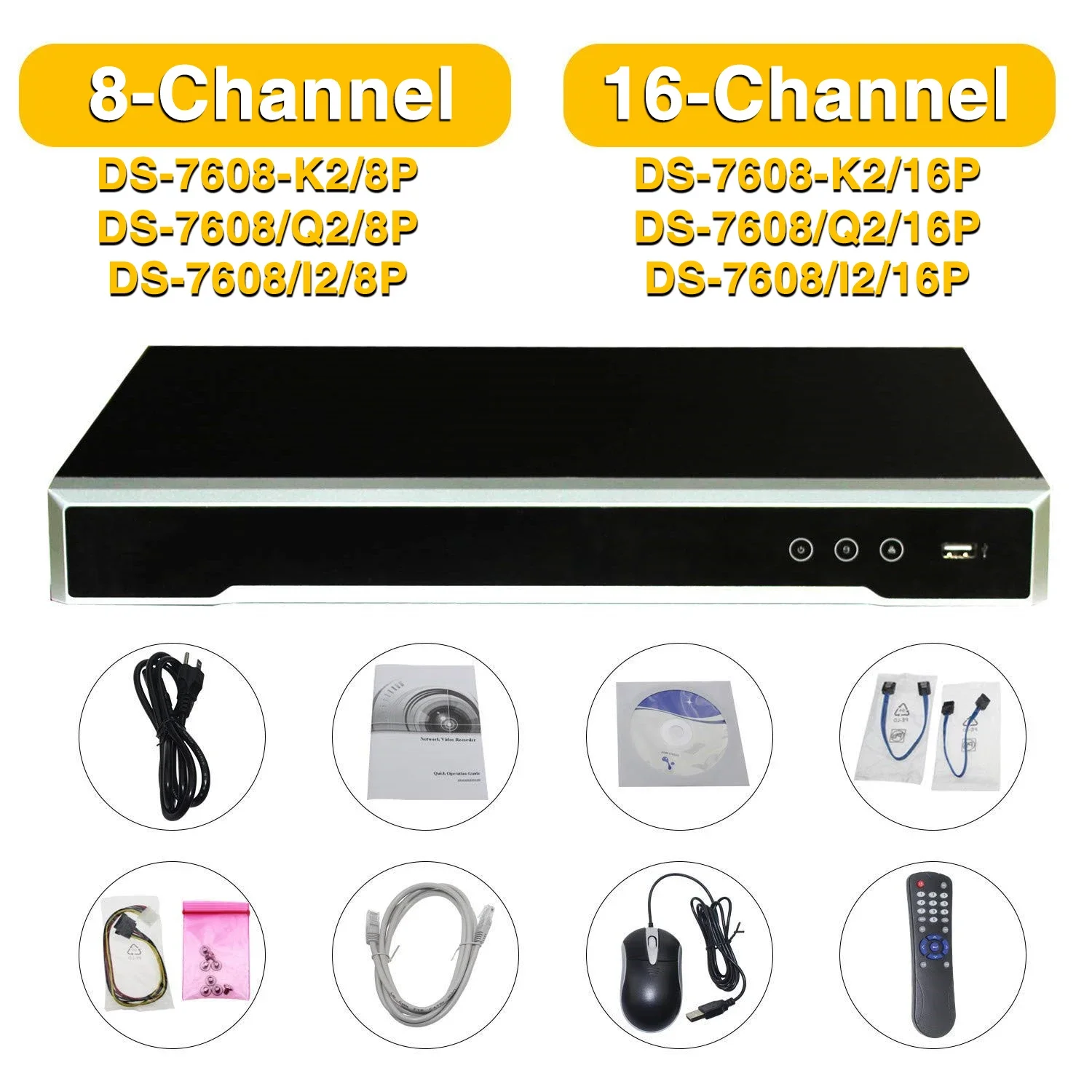 16CH 4K POE NVR, 5MP, 6MP, 8MP, 4K, DS-7616NI-K2, 16P, ִ 16TB, H.265, IVMS4200   SATA 2 