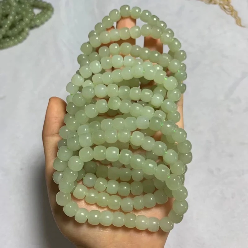 

Qinghai Hetian Jade Qingshui 7/8 мм браслет, одинарное кольцо, круглые бусины, изысканная оптовая продажа