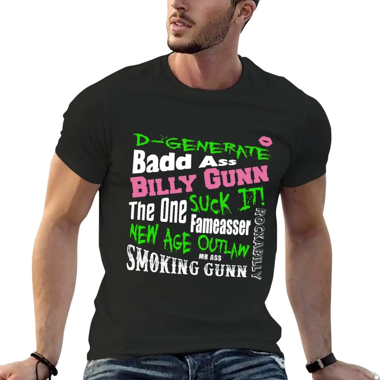 

Billy Gunn T-Shirt tops anime blacks mens graphic t-shirts funny