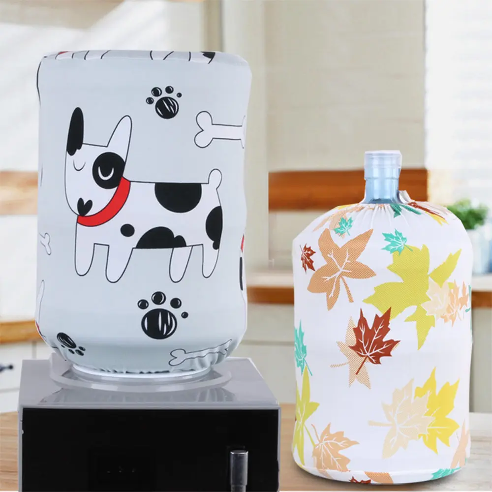 1 PCS Printed Water Dispenser Barrel Dust Cover Cloth Stretchy Fabric Reusable Household Bucket Cover Protector