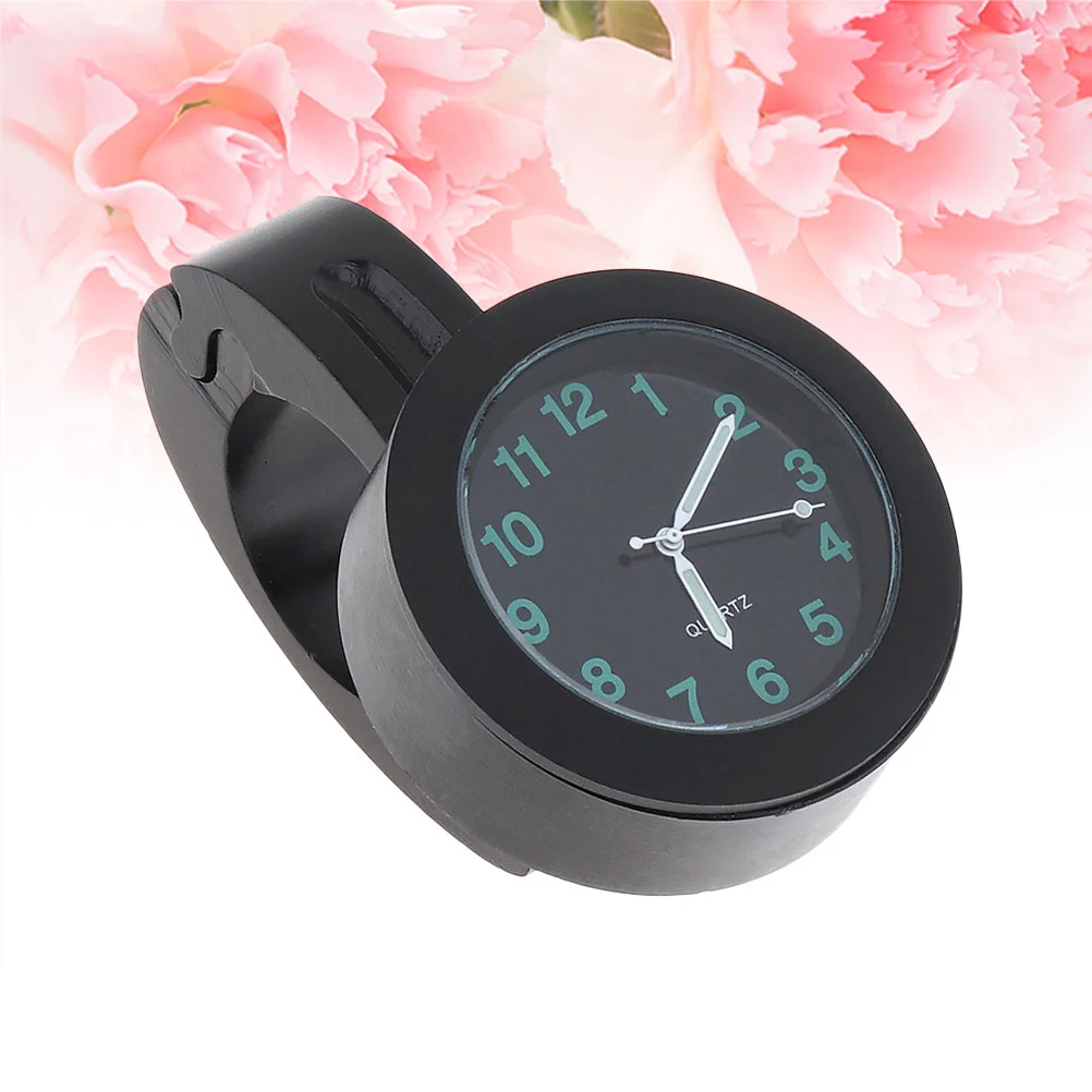

Motorcycle Electric Vehicle Modified Handlebar Table Clock Timetable Aluminum Clock Modified Waterproof Car Watch (Black)