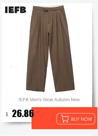 Description Picture 2 of itemIEFB Niche Style Men's Pants Pair Of Trousers Lace-up Straight Suit Bottom Wide Leg Solid Color Menwear Trend 2024 9C6586