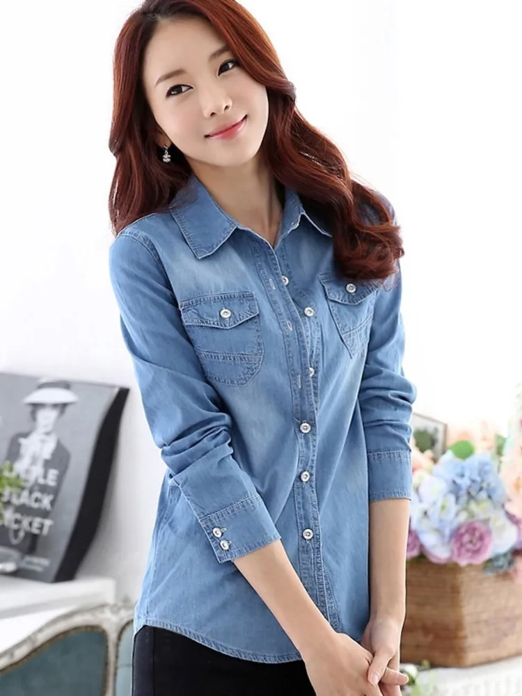 camisas-vaqueras-azules-informales-para-mujer-tops-b-sicos-de-manga