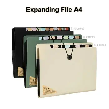 Cartella di file espandibile Organizzatore di carta A4 Classificazione Organizzatore di file tascabile Cartella A4 orizzontale per la conservazione dei documenti