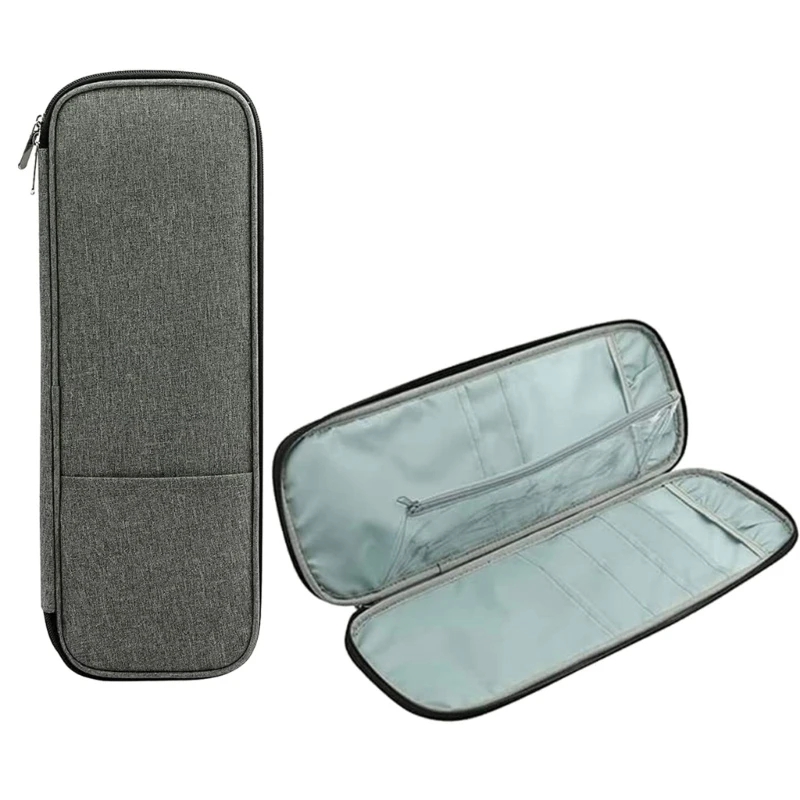 Knitting Needle Case 15.7In, Zipper Storage Organiser Bag with Multiple Pockets for Various Knitting Needle Crochet Hook
