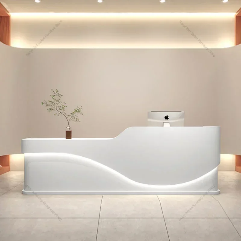 Italian Style Clothing Shop Reception Desks Hotel Simplicity Beauty Salon Reception Desks Multifunctional Furniture Recepce HBRD