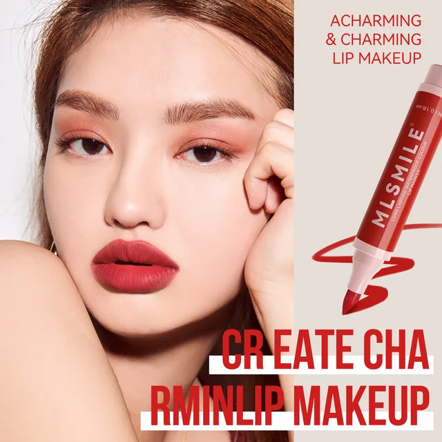 57029-f95068.jpg Nude Brown Matte Lipstick Marker Pen Solid Lip Gloss Waterproof Long Lasting Lipstick Pencil Lip Liner Pen Lips Makeup Cosmetics