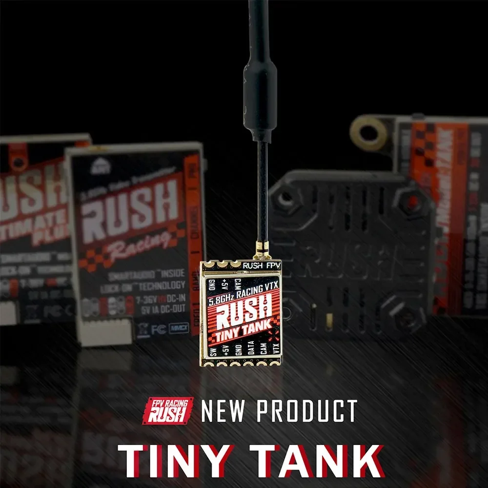 RUSH TANK Tiny VTX Nano connecté à une caméra FPV, prêt pour l'installation sur un micro drone
