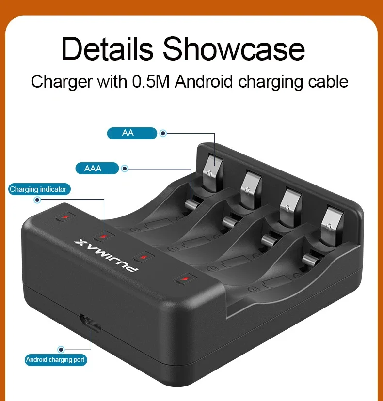 LEDインジケーター付きスマート4スロットni-znバッテリー充電器充電