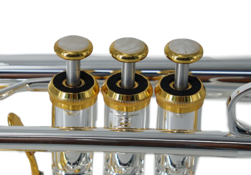 High Quality Bb Key Silver Cornet Trumpet with Trigger JYCT408S