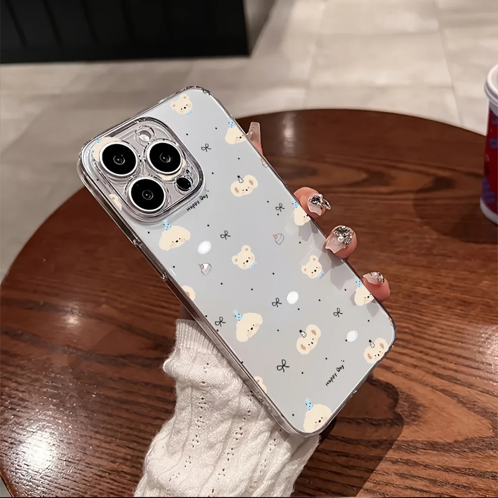Ultra Thin Silicone Phone Case - Happy Little Dog Design, Clear Soft Cover