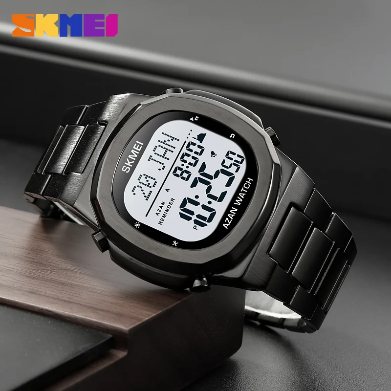 SKMEI 2036 Luxury Digital Wristwatch for Men Waterproof Steel Electronic Mens Watches Countdown Sports Clock 2004 Reloj Hombre