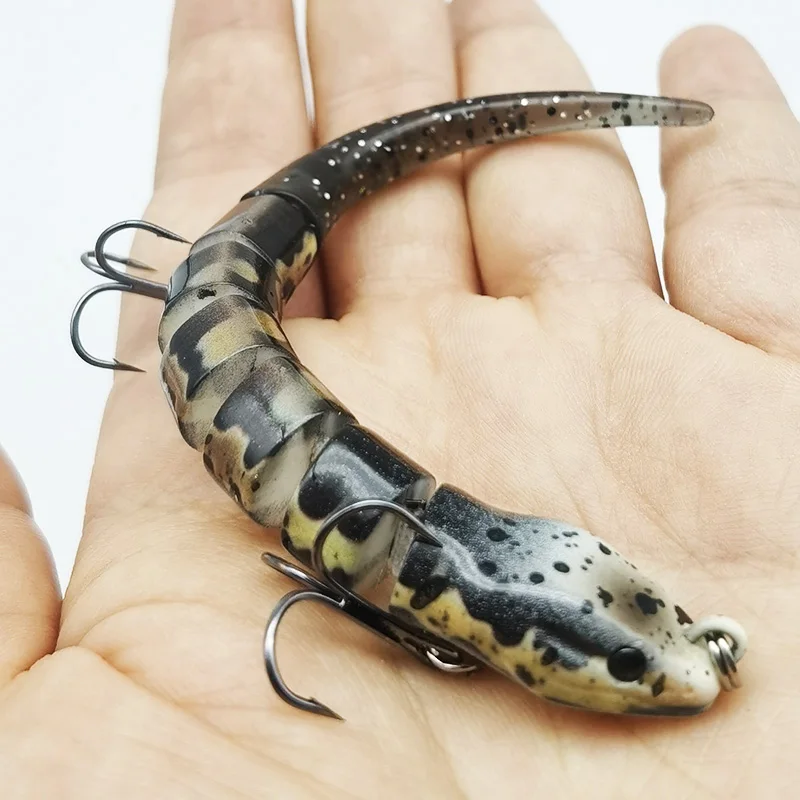 1 Stück Multi-Segment-Swimbait, zum Hart- und Angeln, weicher, langsam sinkender Barsch-Angelköder, Angelgerät für Süßwasser-Salzwasser