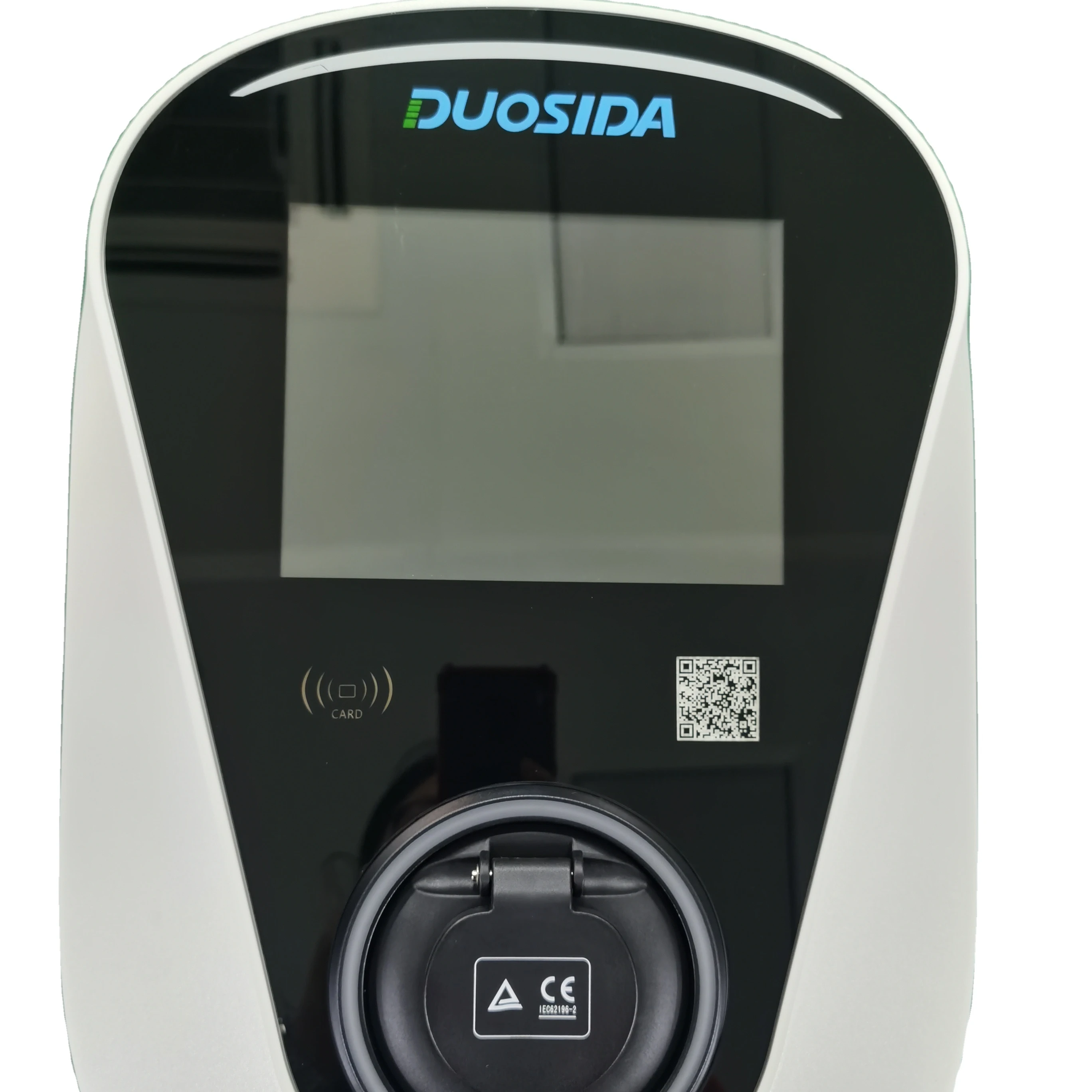 

DUOSIDA EV Charger type 2 Wall Mount 32 Amp, 240v, 7.2Kw,iec62196 TUV/CE charging power stations type 2 gun 4.3in screen 32a 7