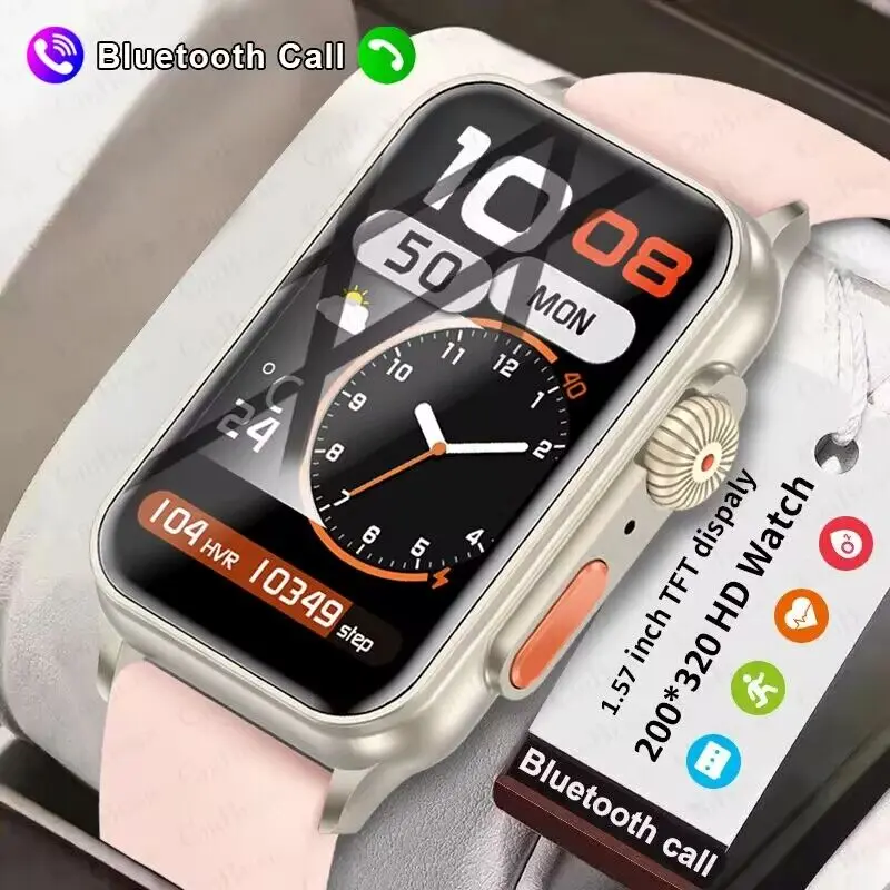 Smart Sports Watch 1.57Inch HD Screen Heart Rate Fitness Tracker AI Voice Assistant HD Bluetooth SmartWatch Men Women_voghion.com