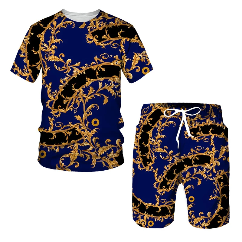 New Design Trend Sportswear Brand Suit 3D Printed T-Shirt +