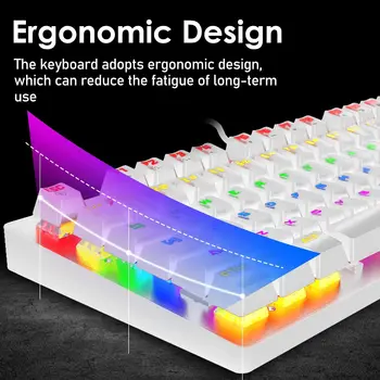 MAMBASNAKE x ZIYOU LANG Mechanical Gaming Keyboard K2 Blue Switch Mini 82 Keys Wired Rainbow LED Backlit Keyboard 2