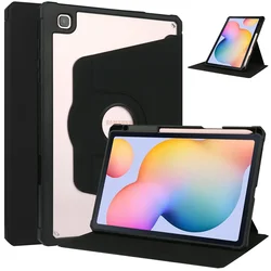 360 - Degree Magnetic Rotating Tablet Case with Pencil Holder - Tab S6 Lite 10.4 in (Black)