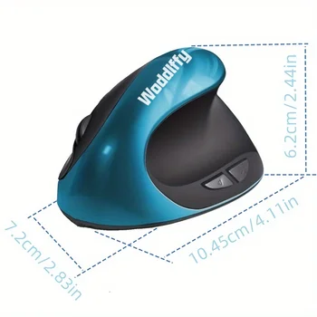 Ergonomic Mouse Wireless Vertical Mouse with 6 Buttons for Laptop Desktop MacBook Small Mouse (Blue Right Handed) 2