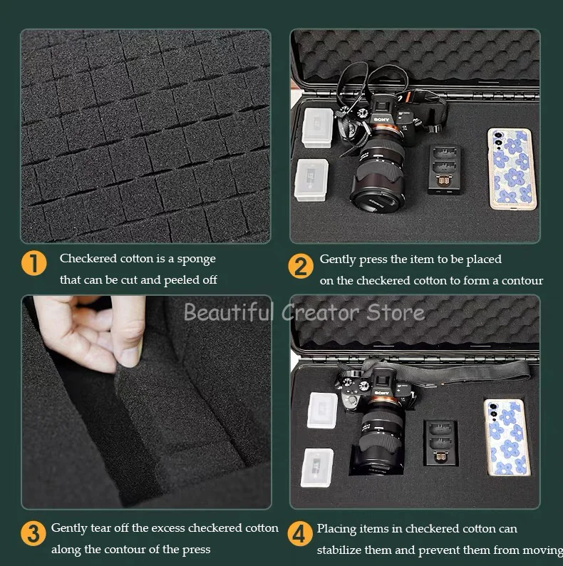 Tool Case Tool Box Toolbox Waterproof Shockproof Tool Case Sealed for mechanics Large Hard Case Camera Photography Storage Box With Sponge