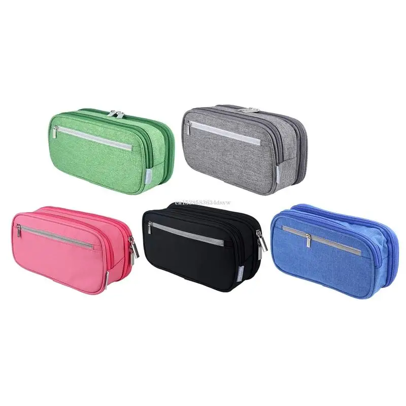 

Трехслойный карандаш для студентов, чехол для ручки на молнии, дорожная косметичка Washabl