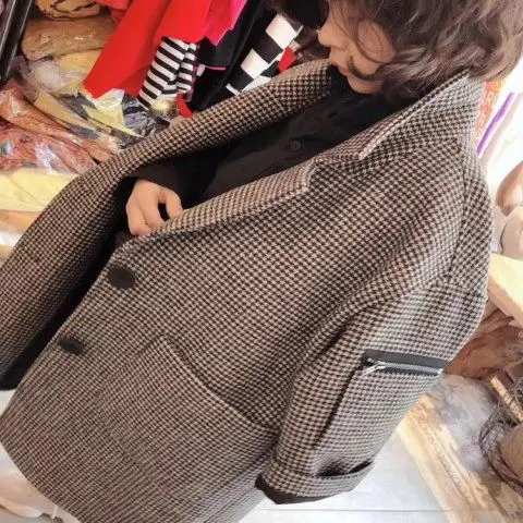 

Winter Jackets Boys Woolen Single-breasted Baby Boys Trench Coat Lapel Spring Wool Overcoat Autumn Kids Outerwear Coats S92