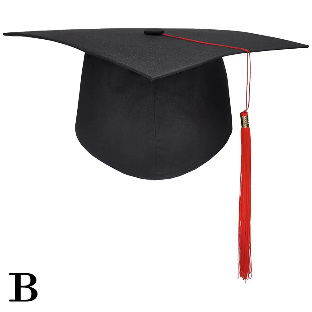 NEUER Abschlusshut, schwarze Bachelor-Kappen für Erwachsene mit Quasten, Universitätsmeister, Glückwunsch, Abschlussfeier, Dekorationszubehör – Detail 17